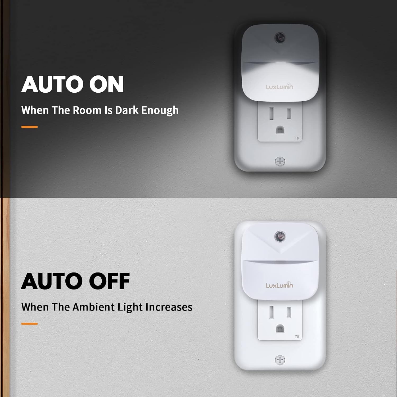 LED Night Lights Plug into Wall W/ Dusk-to-Dawn Sensor Automatically Turn on &