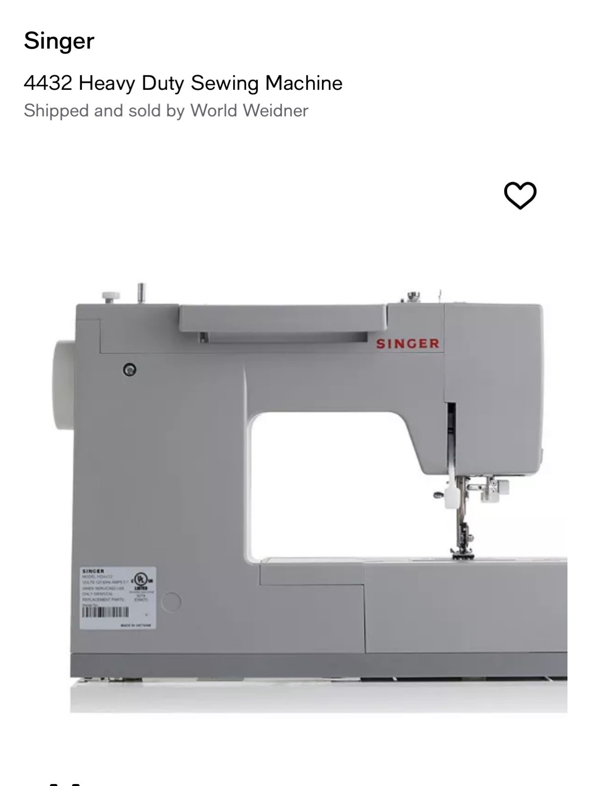 Singers 4432 Heavy Duty Sewing Machine (Gray)+ Universal Carrying Case Bundle