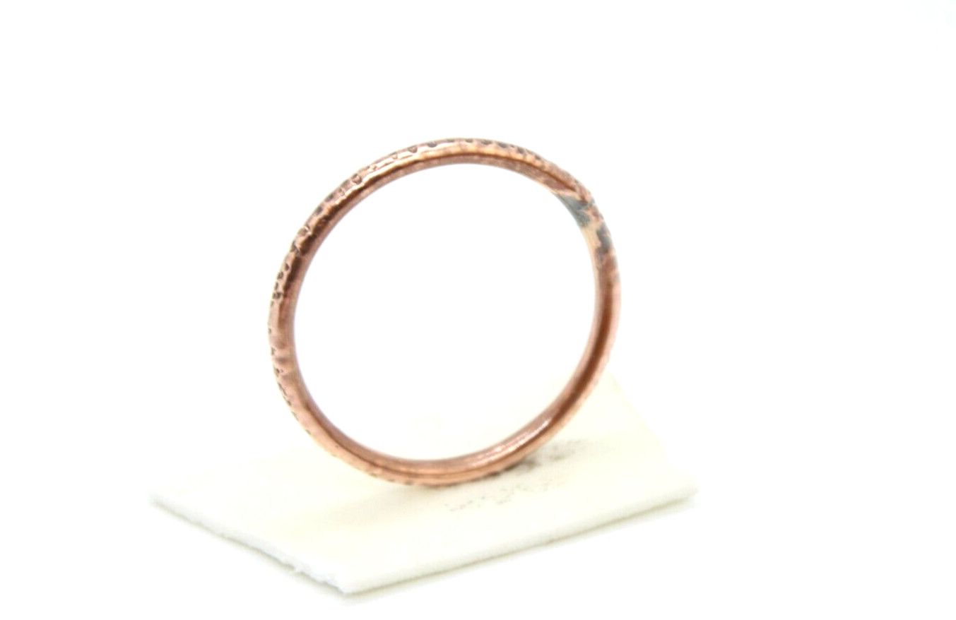 Copper Ring Stackable Hammered Rings Band Size 14 Promise Ring thin 2mm