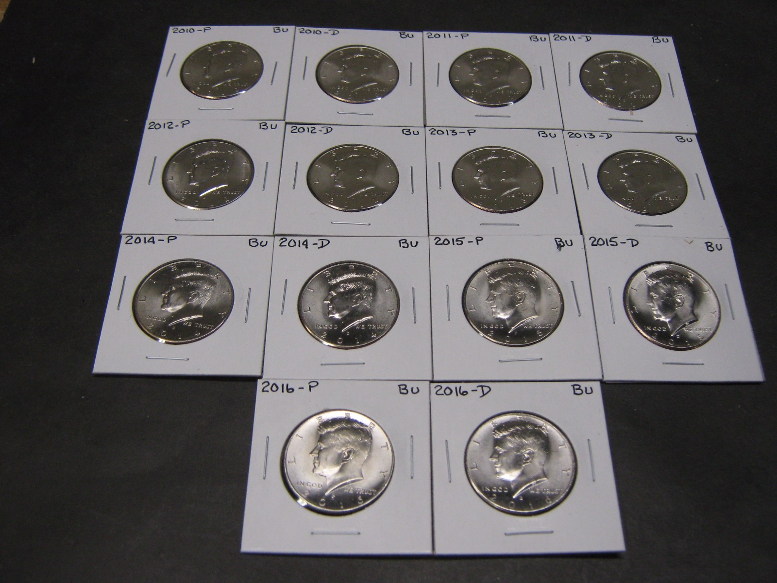 2010 2011 2012  2013 2014 2015 2016 2017 P & D KENNEDYS 16 Coins from Mint Rls
