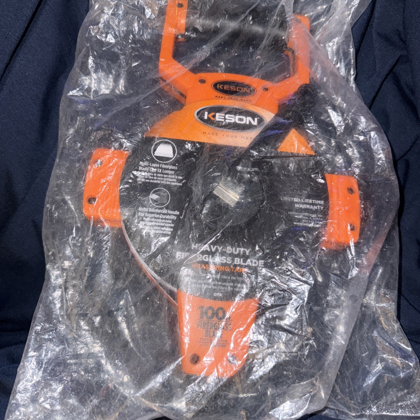 Keson Nr18-100 100 Ft Tape Measure Heavy Duty Fiberglass blade ,  1/2 In Blade