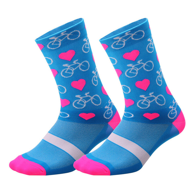 Cycling Socks Mens Womens Bicycle Bike Riding Sports Ankle Socks XC BMX MTB Blue