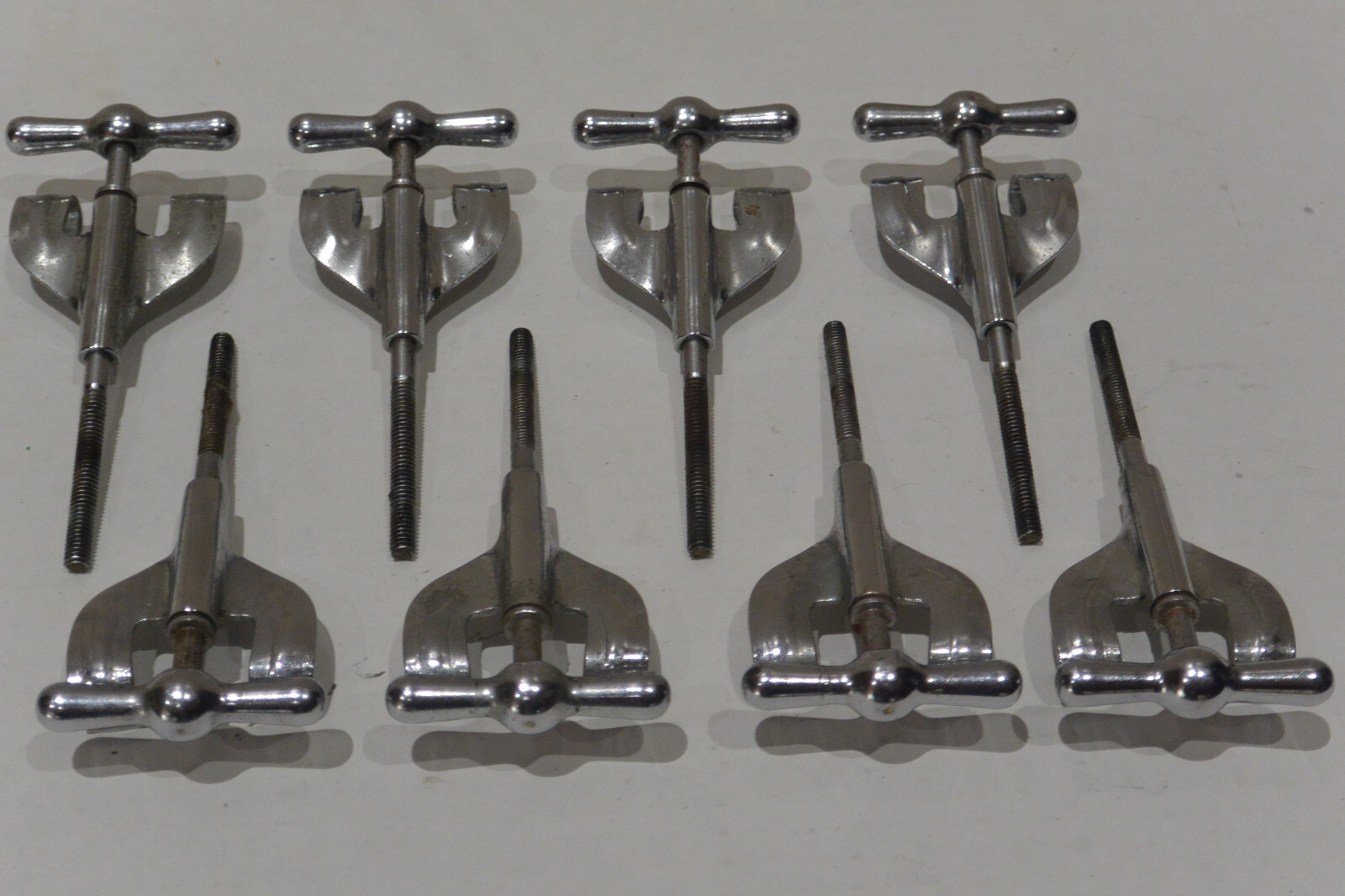 SET of (8) 1950's GRETSCH BASS DRUM TENSION RODS or T-RODS + CLAWS! LOT i367