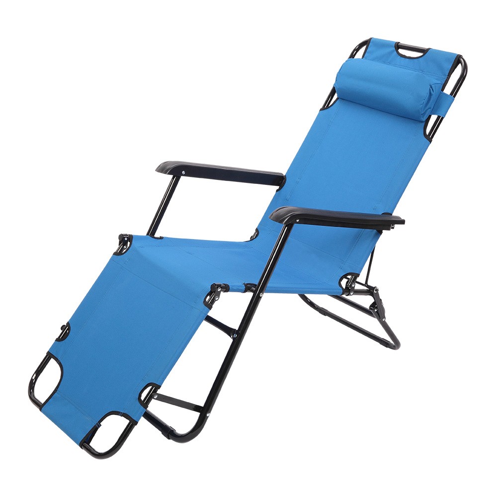 Folding Chaise Lounge Chair for Outdoor, 2-in-1 Portable Tanning Chair