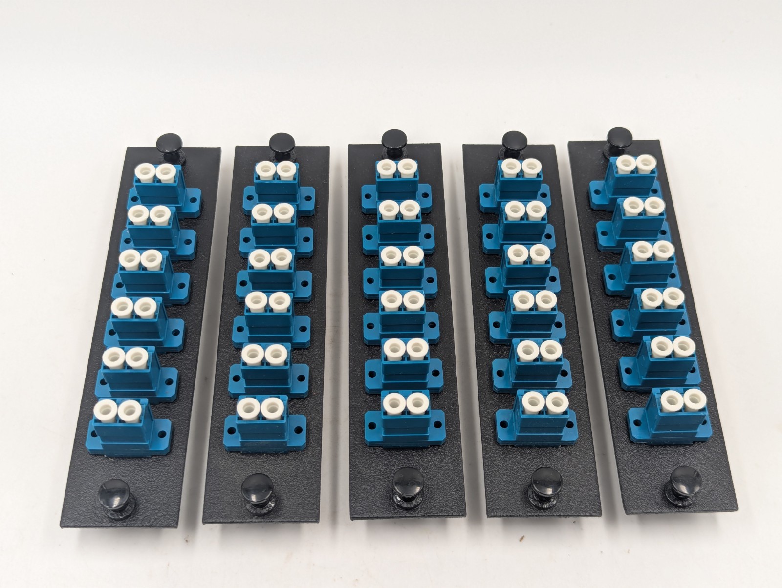 Fiber Optic Patch Panel Single Mode 6 Duplex 12 LC Port Adapter, New Lot Of 5