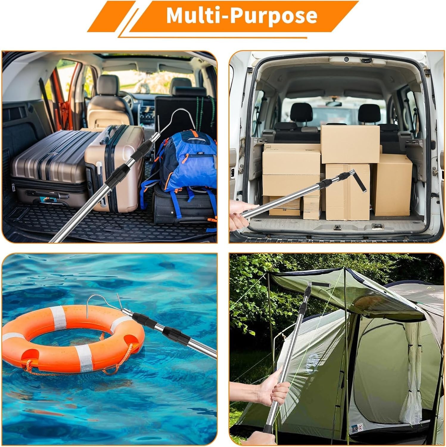 6.5 Ft Heavy-Duty Telescoping Cargo Grabber Tool - Ultimate Retrieval Solution