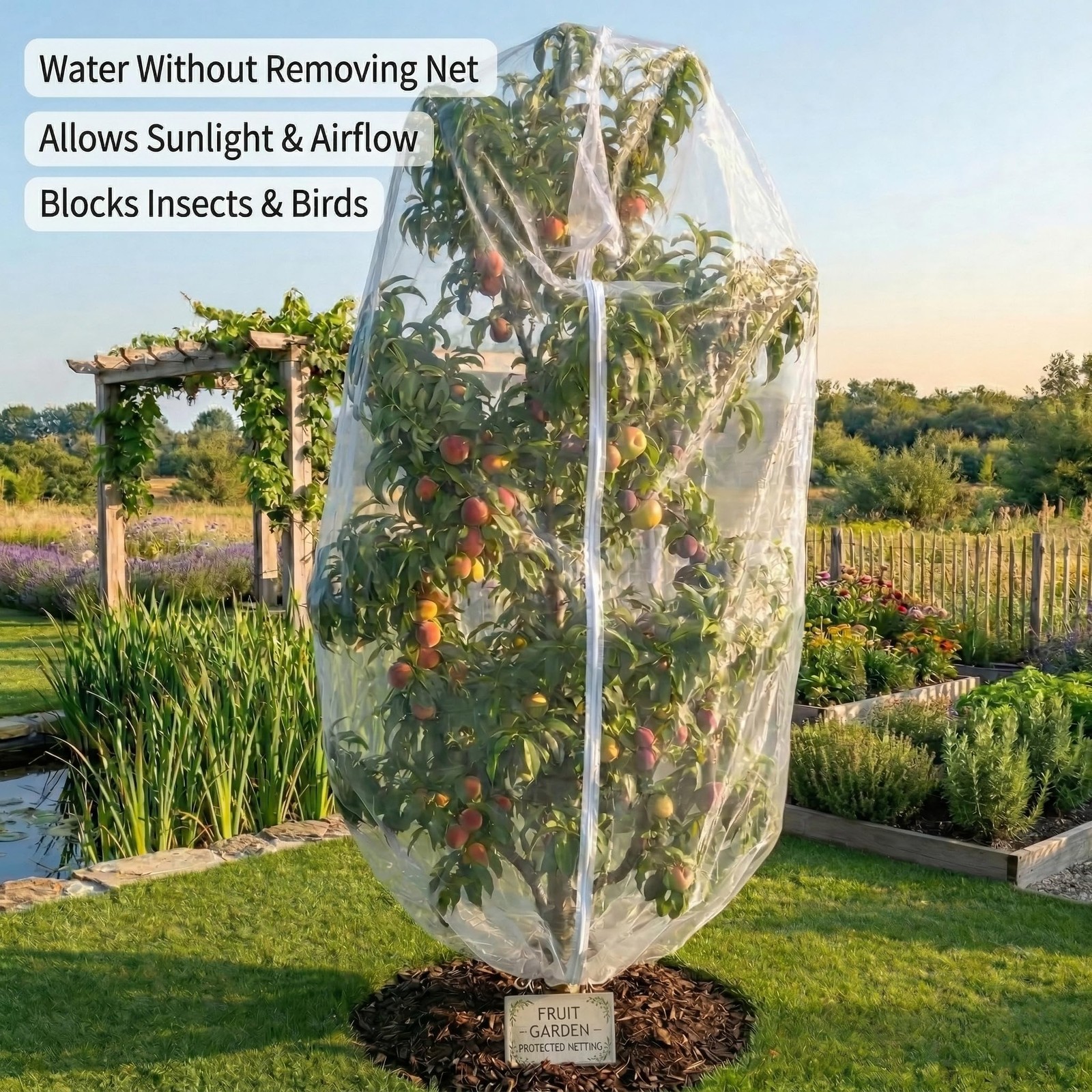 Fruit Tree Protection Bags 8.5x8.5 FT | Multiple Size 8.5 x FT, White