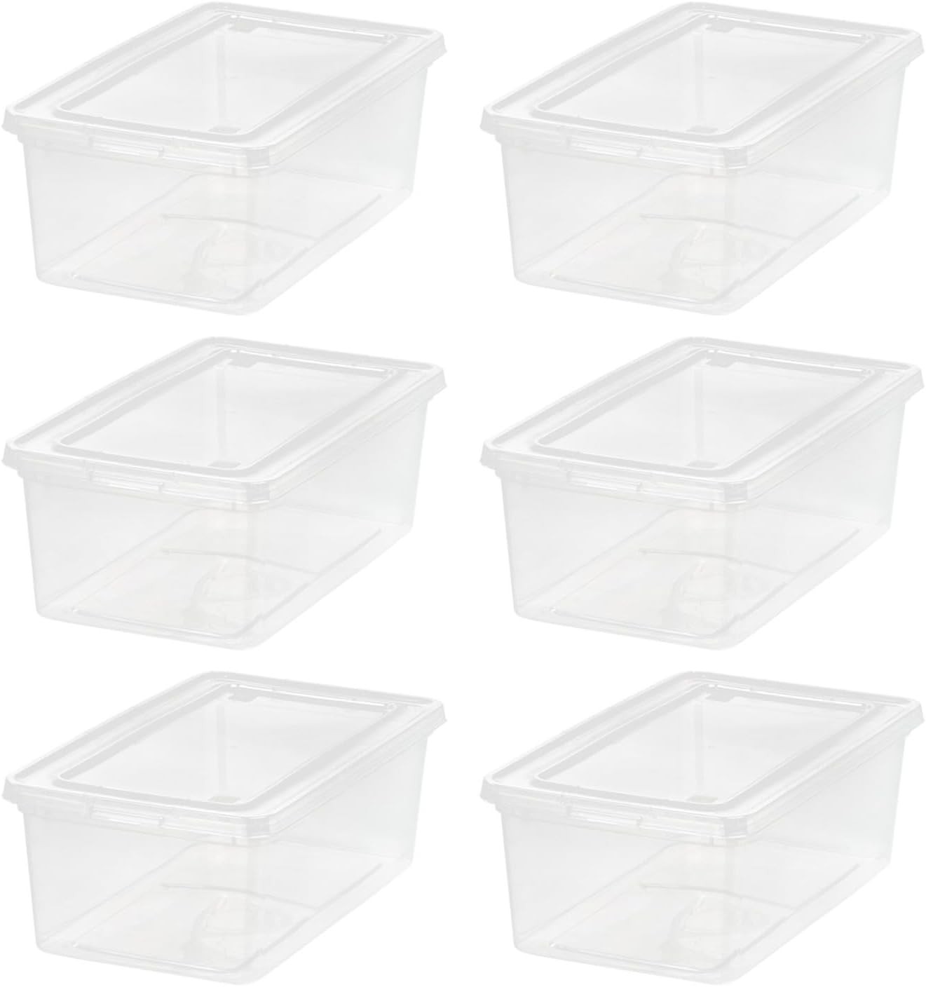 6-Piece Lidded Storage Container Set, 6-Quart Capacity - BPA-Free Plastic