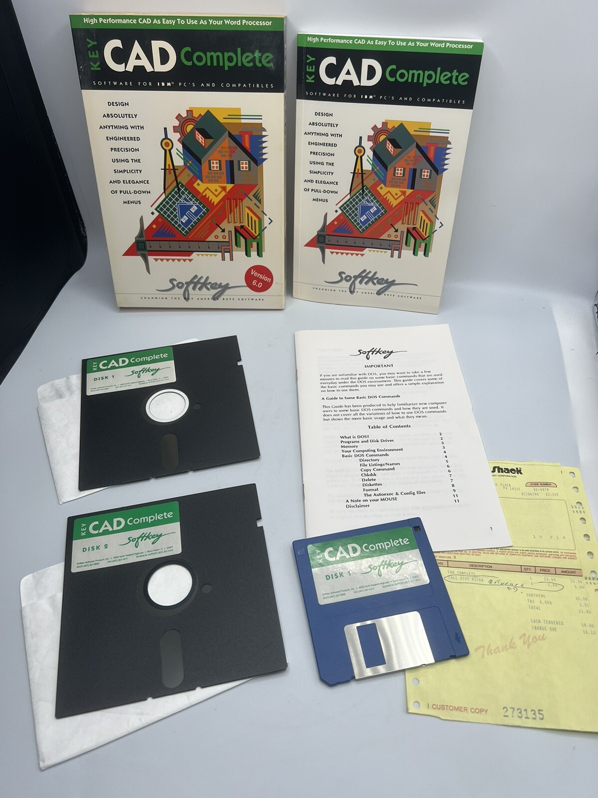 Vintage Key CAD Complete Version 6.0 Softkey Design Software IBM PC 90s