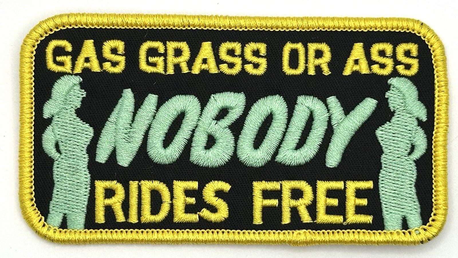 Gas Grass Nobody Rides Free Funny Adult Humor Vintage Style Retro Patch Hat Cap