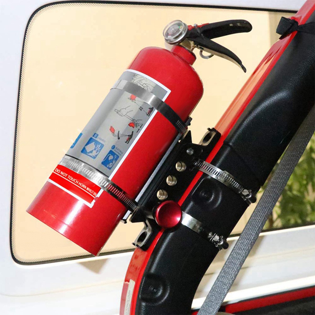 Universal Adjustable Roll Bar Fire Extinguisher Mount Holder For Jeep Wrangler