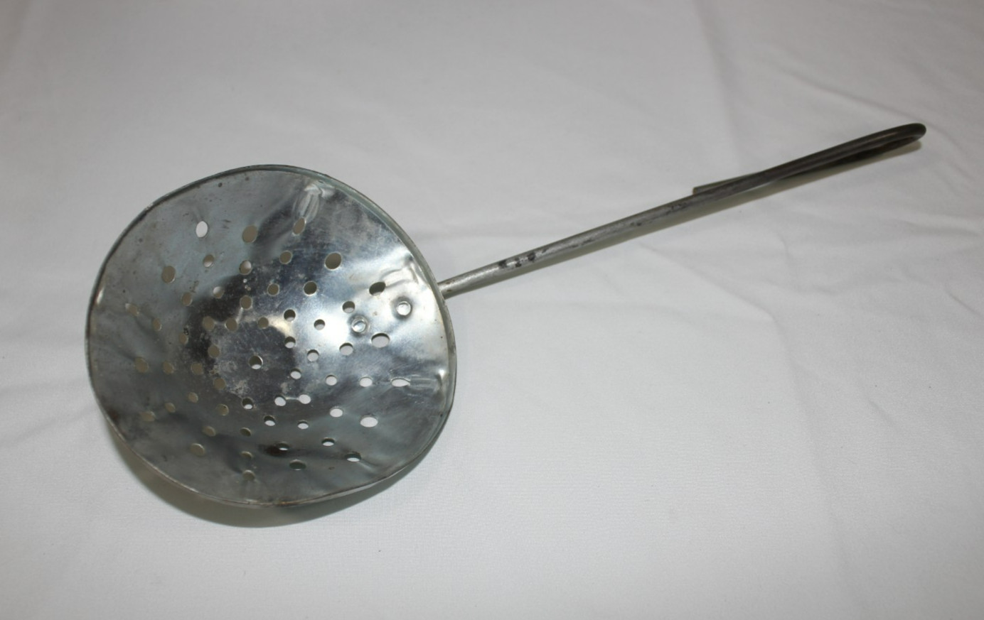 Vintage Metal Ice Fishing Ladle Scoop Skimmer Strainer