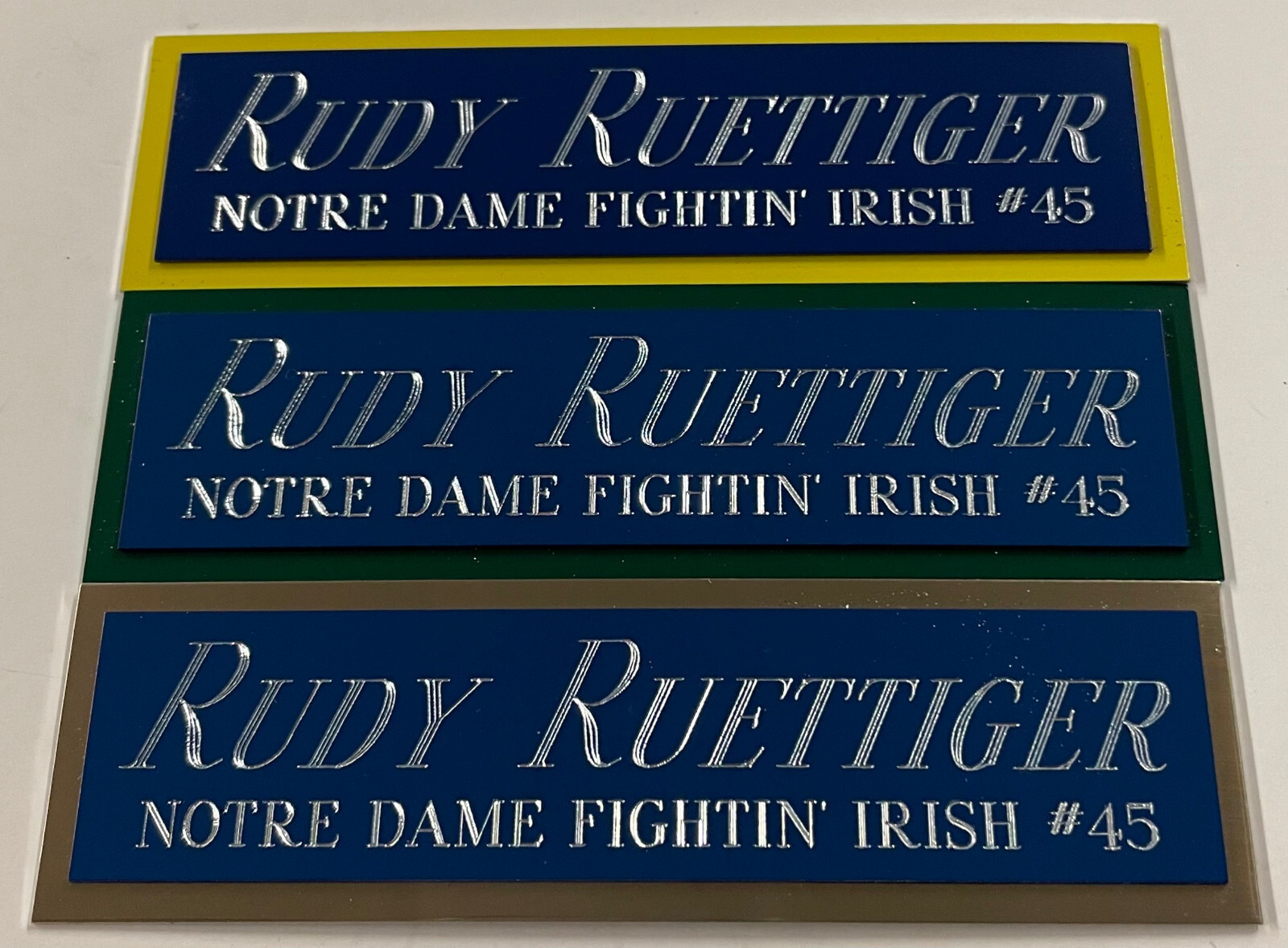 RUDY Ruettiger NOTRE DAME NAMEPLATE FOR YOUR AUTOGRAPHED SIGNED FOOTBALL JERSEY