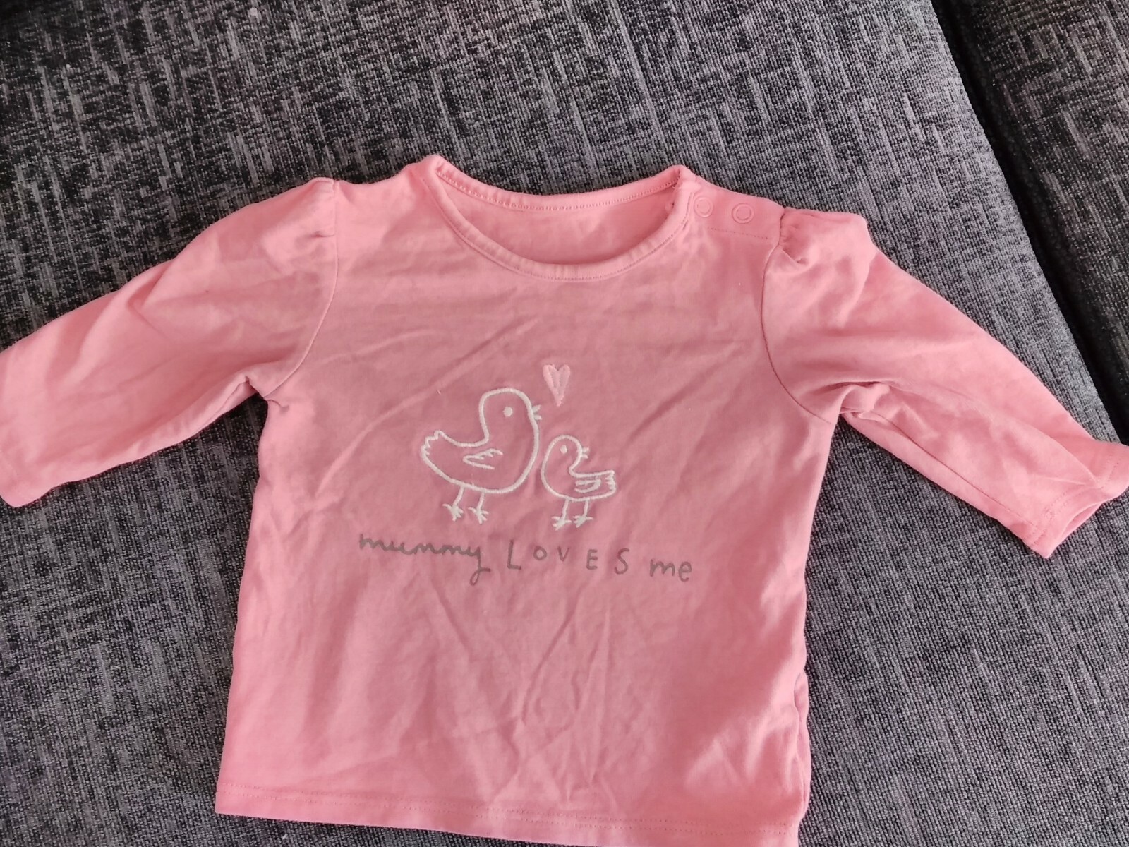 M&S Baby Girl Pink Long Sleeve Top Mummy Love 0-3 Months New