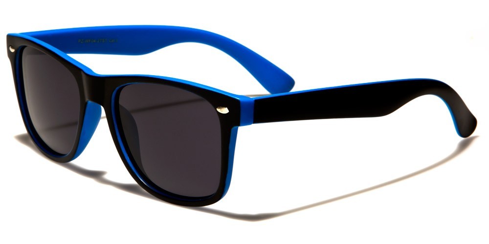 Polarized  UNISEX  Black and Blue Frame  / Smoke Lens   Sunglasses