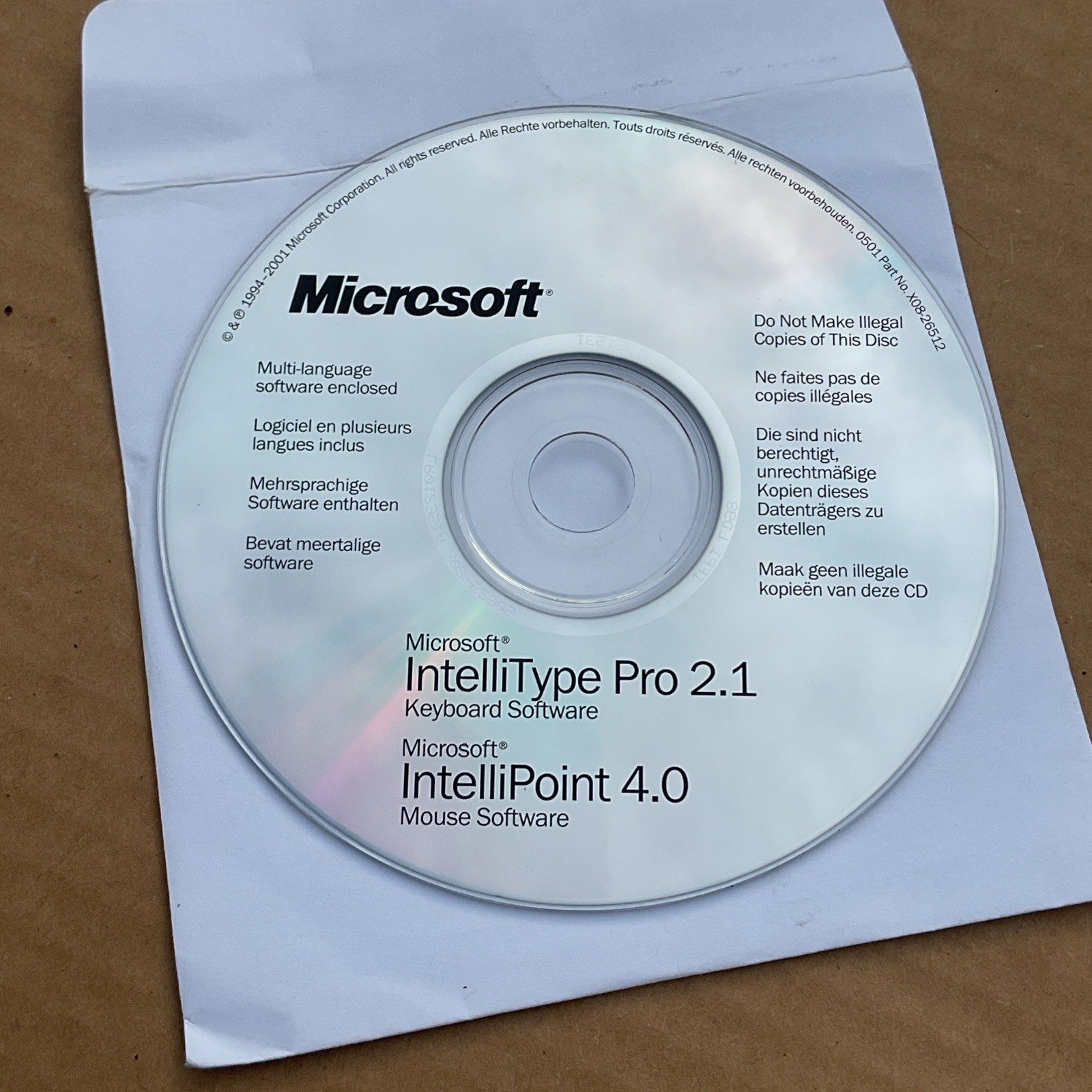 Microsoft IntelliPoint 2.1 Keyboard & 4.0 Mouse Software CD B5