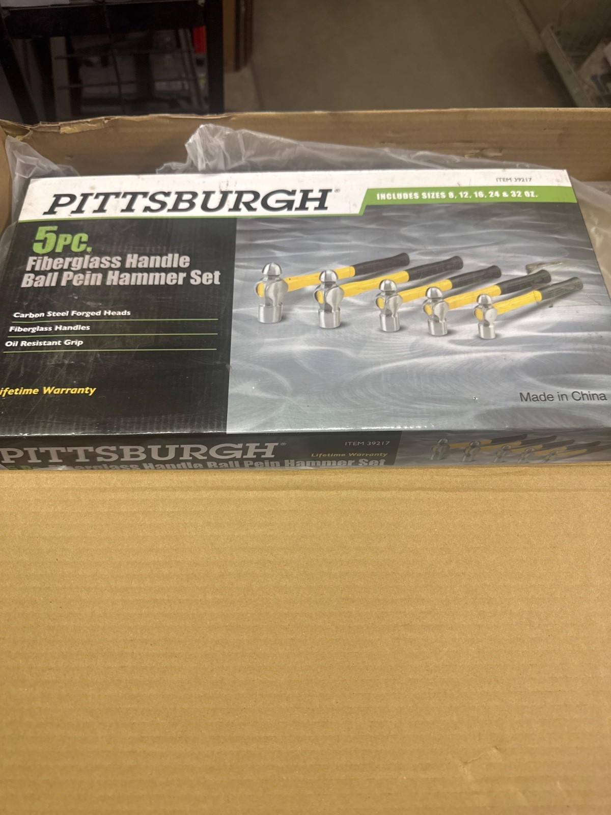 PITTSBURGH 5 PC BALL PEEN HAMMER SET 8, 12, 16, 24, & 32oz NEW