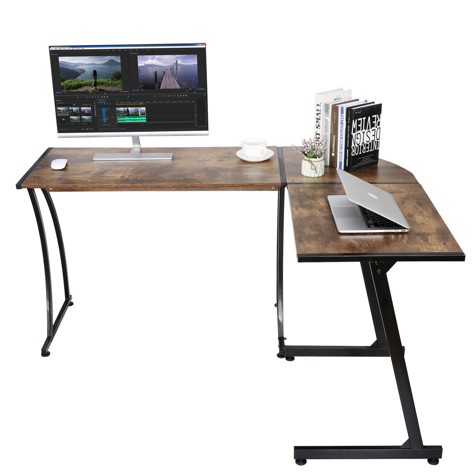 Corner Computer Gaming Laptop Table Workstation L Shaped Desk Home Office