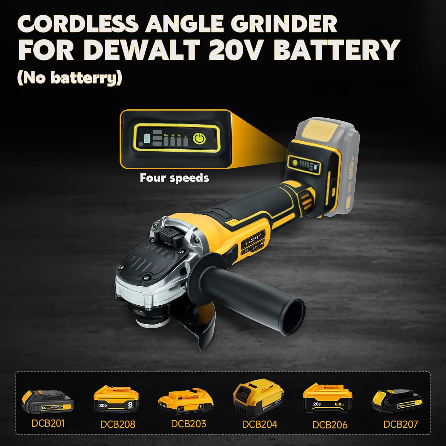 NEW Cordless 4-1/2" to 5" Angle Grinder For Dewalt 20V Max Battery Brushless