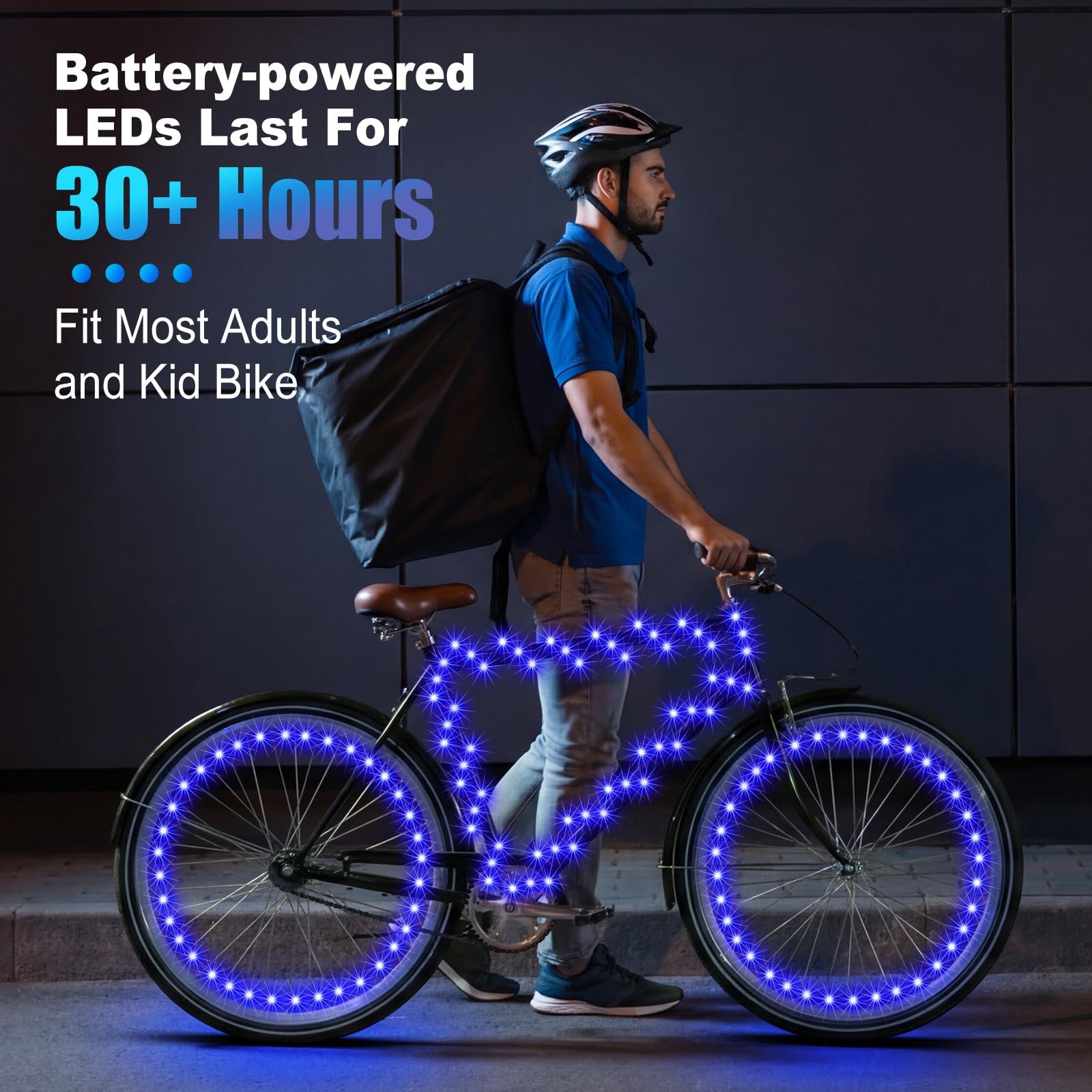 Set of 2 LED Bike Wheel Lights Bright Bicycle Spoke Frame Lights Cycling Deco...