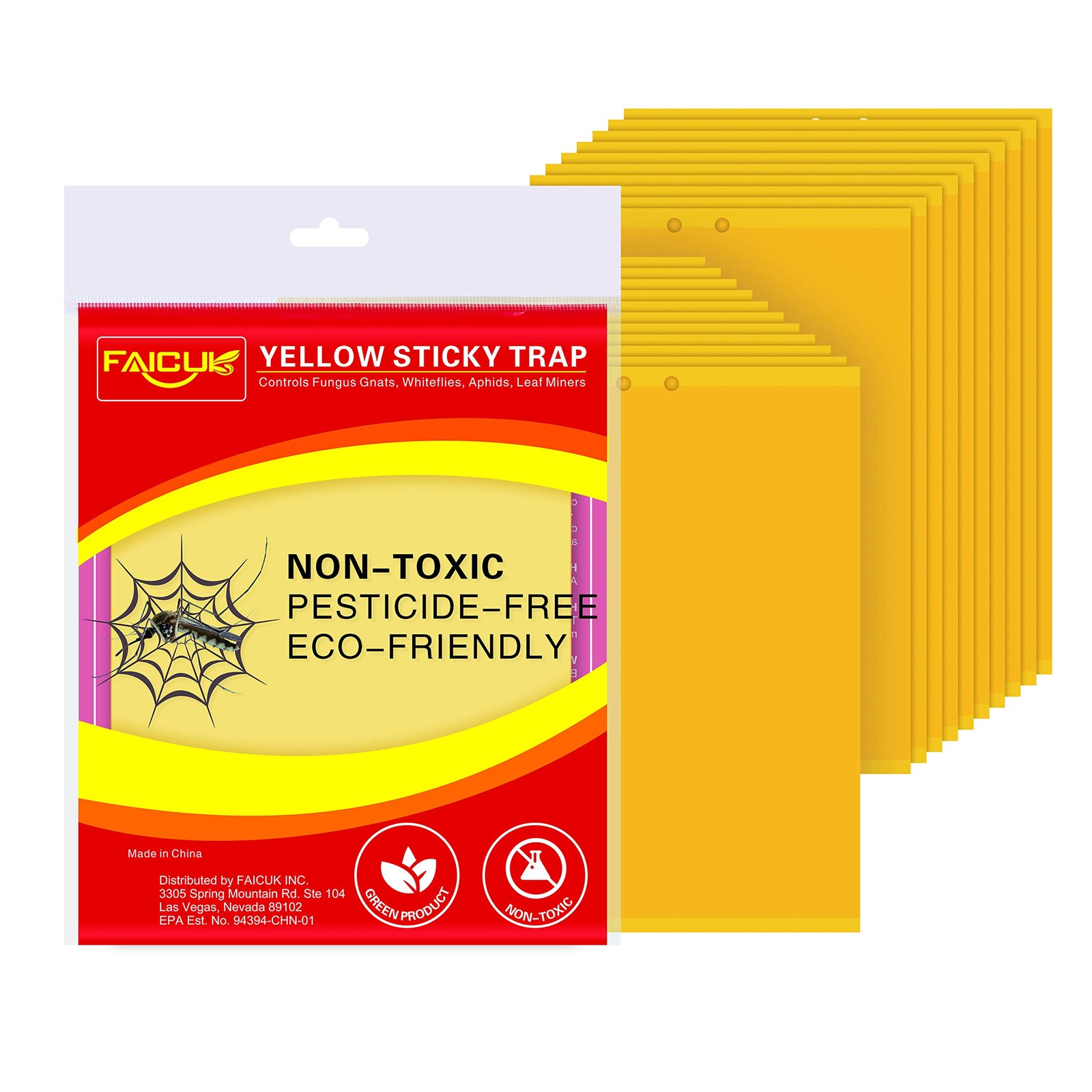 Faicuk 20pk Dual Sided Yellow Sticky Traps for Fungus Gnats Aphids 6x8"