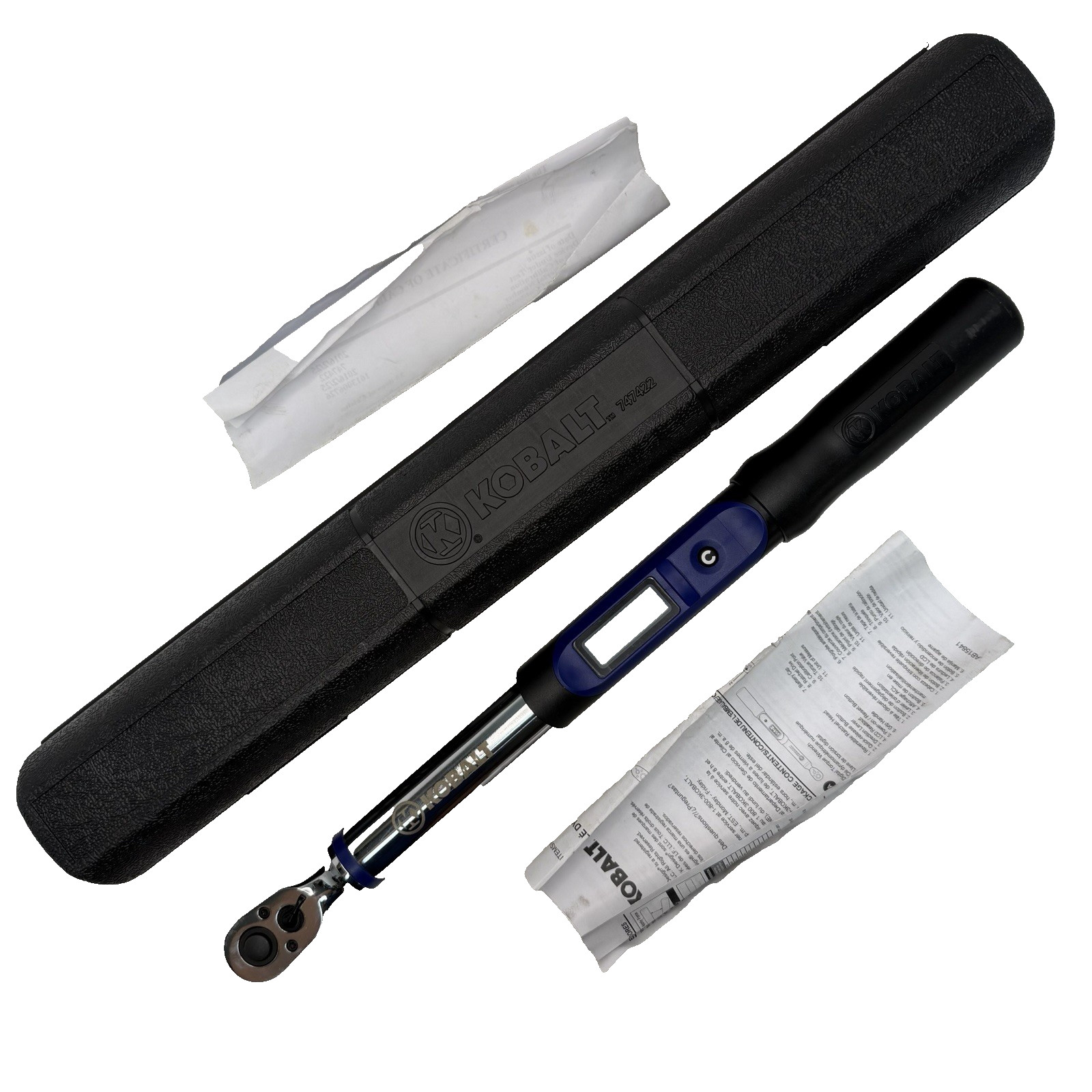 Kobalt 3/8" Drive Digital Torque Wrench in Case with Manual