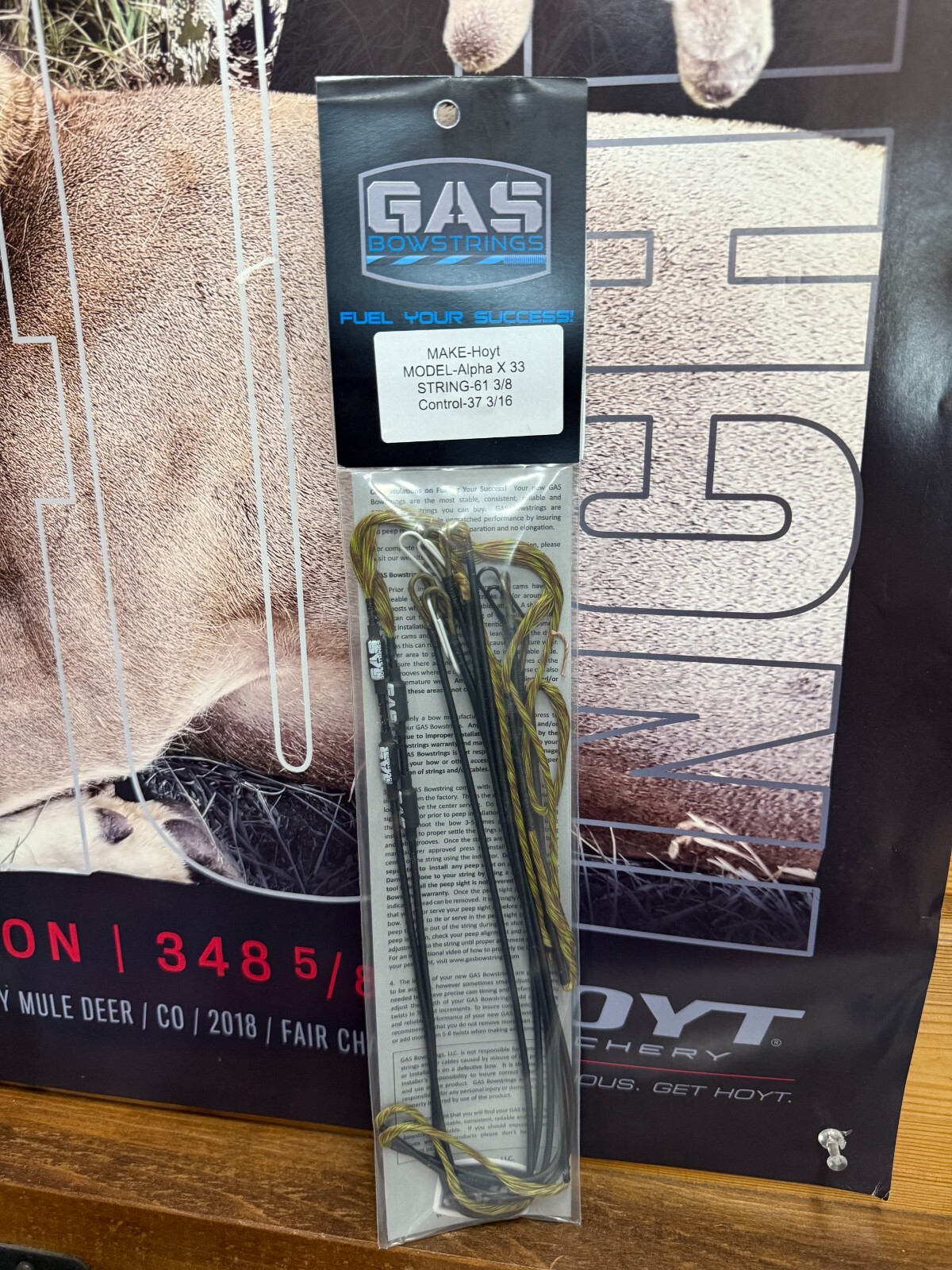 Gas Bowstrings Hoyt Alpha X 33 Strings w/Speed Nocks GHOST CAMO