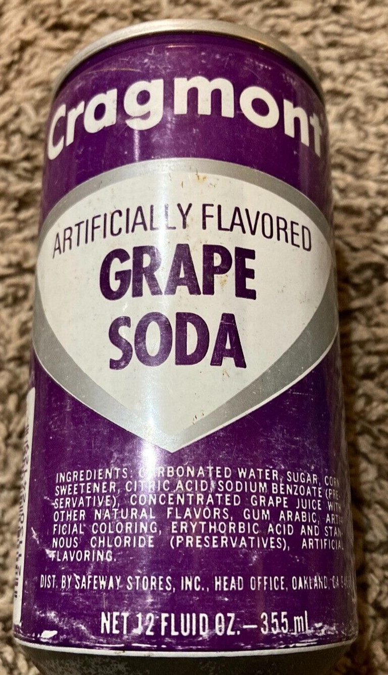 VINTAGE CRAGMONT GRAPE SODA PULL TAB ALUMINUM CAN