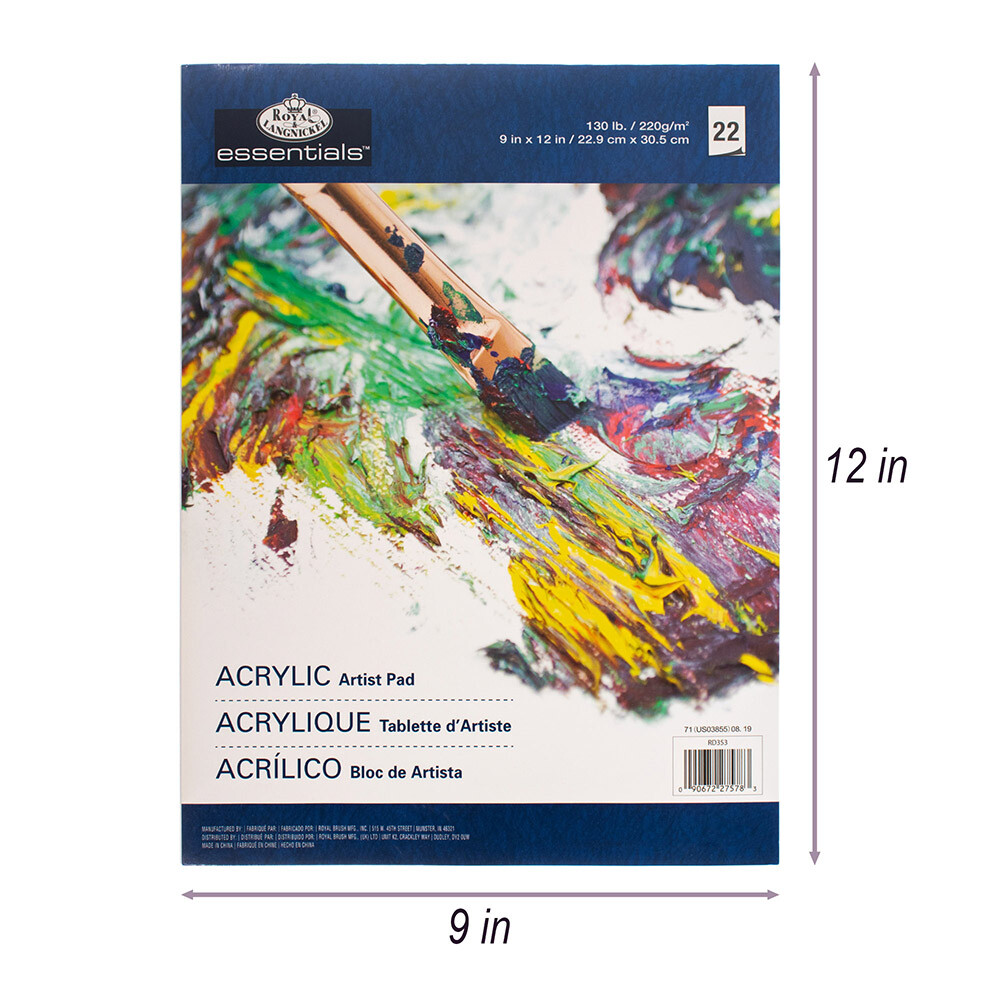 Craft County Essential Artist Paper Pad 22 Sheets 9''X12'' For Acrylic and Oil