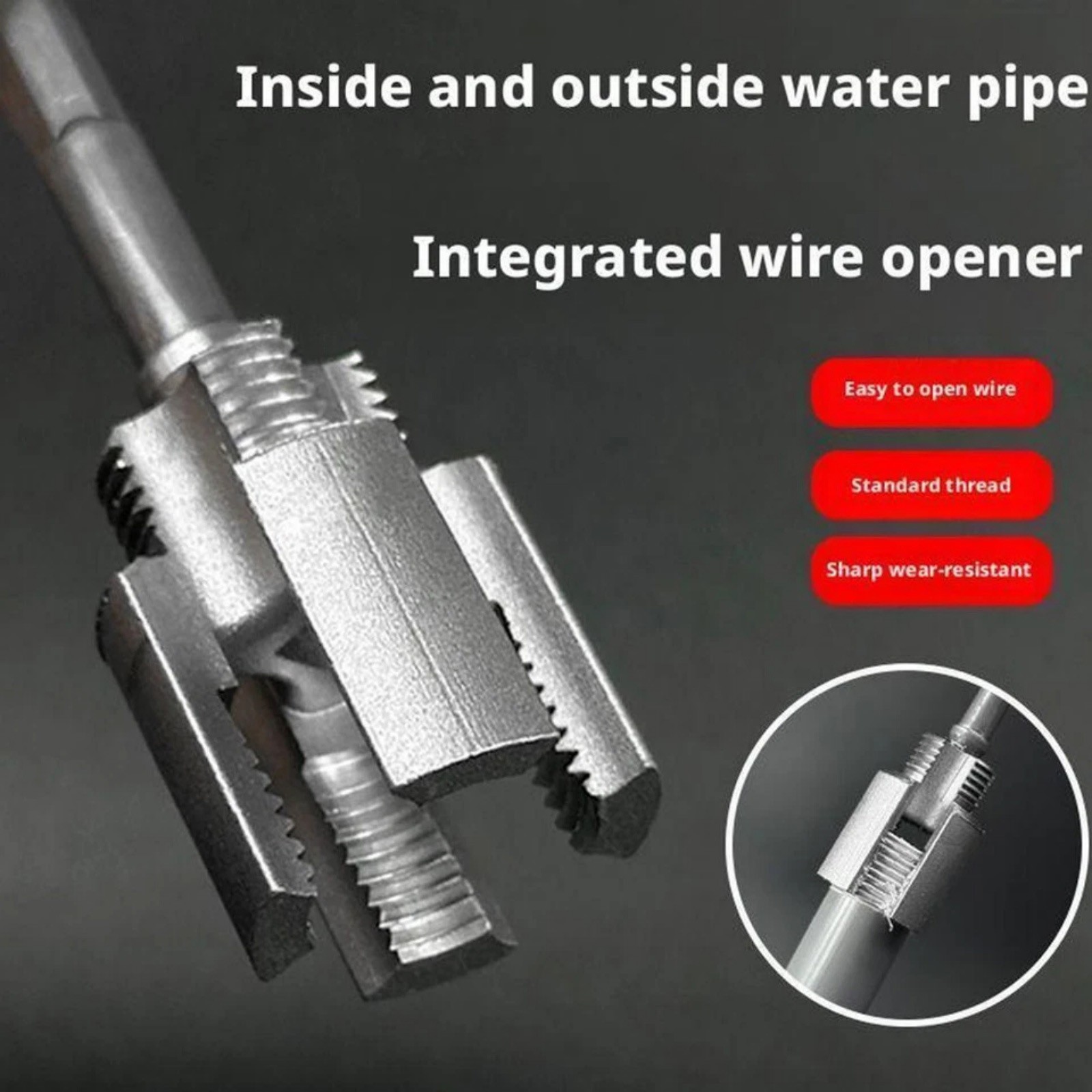 Professional Internal and External Pipe Threading Tool Set 1/2 inch, 3/4 inch