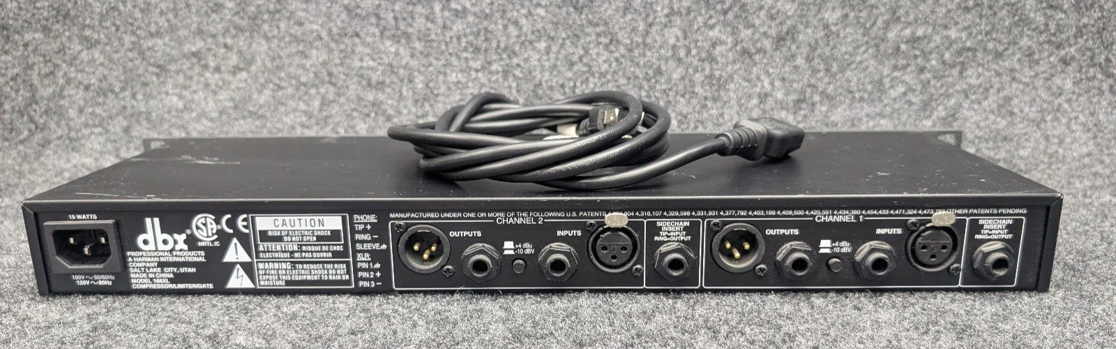 DBX 166XL 2-Channel Pro Audio 1U Rack Mount Stereo Compressor w Power Cable