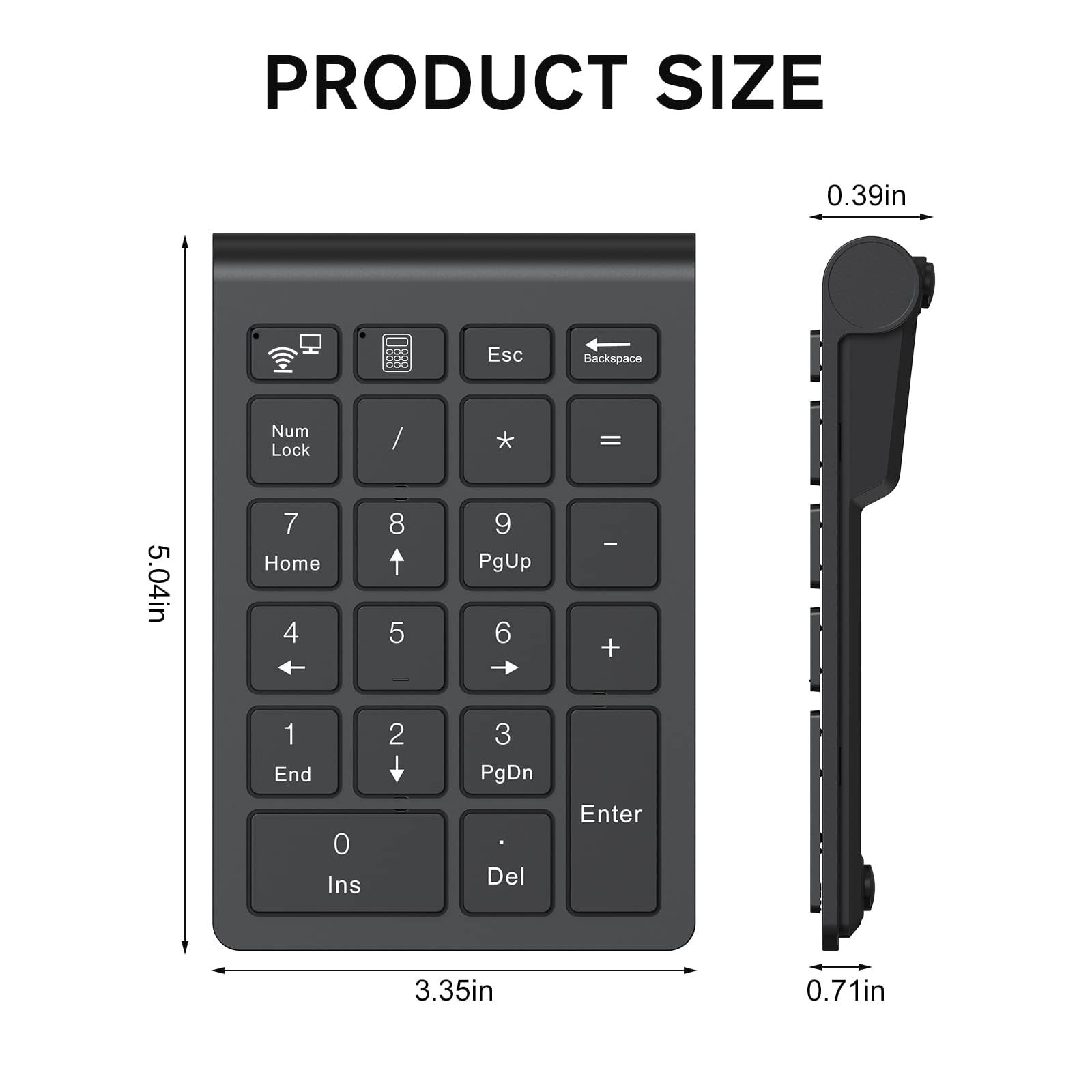 cimetech BT Number Pad, Wireless Numeric Keypad Numpad, 22 Keys Portable Mini...