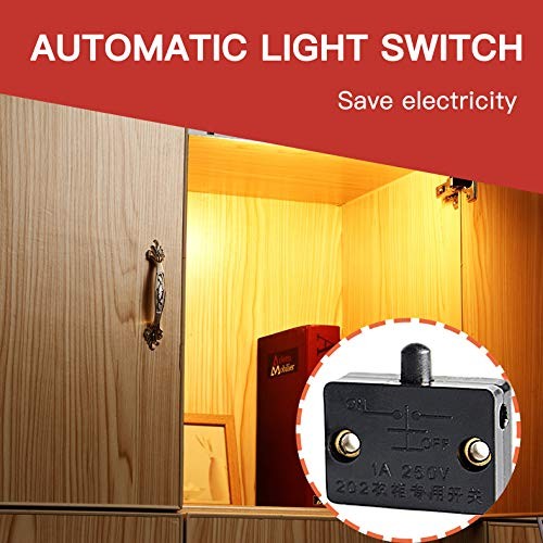 6Pcs On Off Door Switch for Closet Light Black Normally When Opens