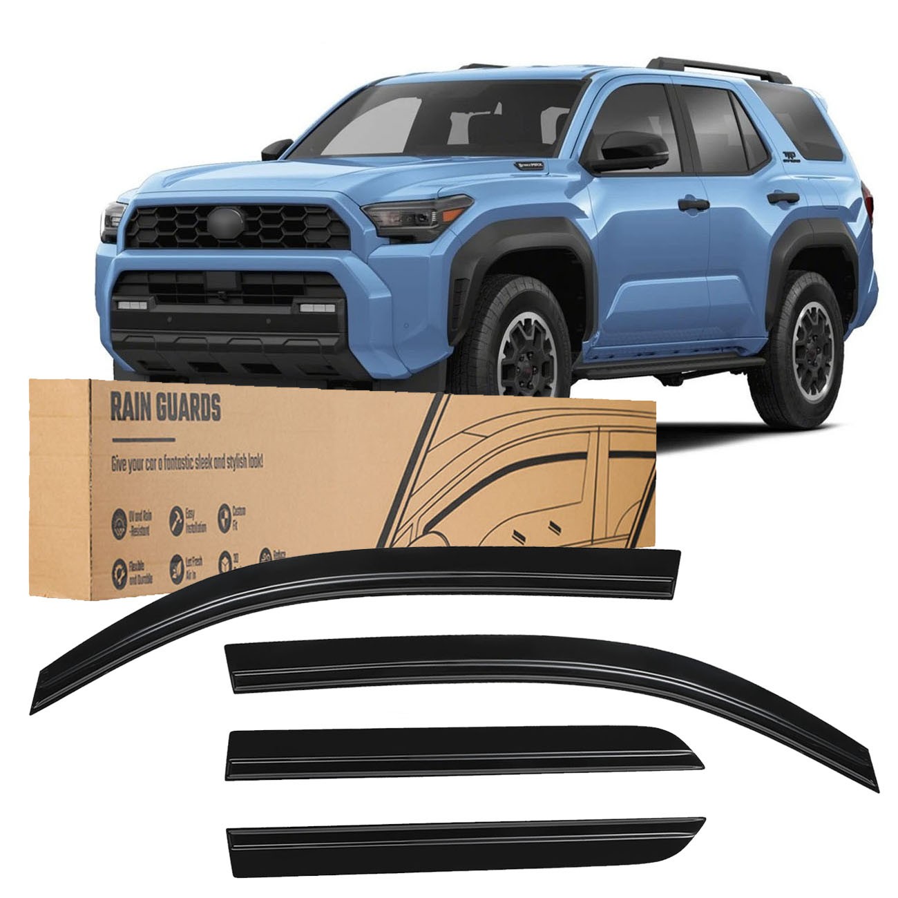 For Toyota 4runner 2025+ Acrylic Window Vent Visors Shade Rain Guards Deflectors
