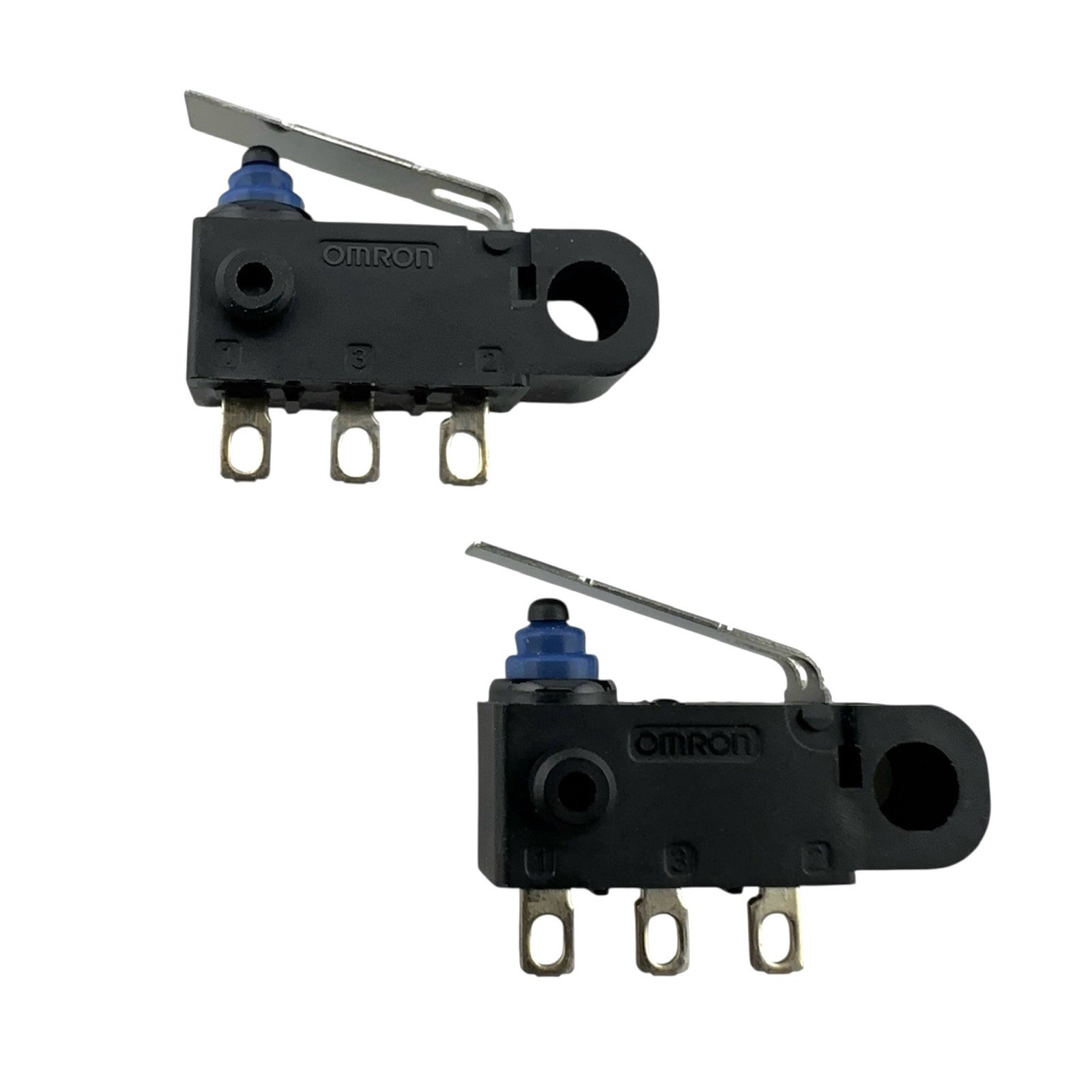 2Pcs - Omron D2HW-C261H Lever 3-Pin Micro Switch Snap Action SPDT 0.1A/125VAC