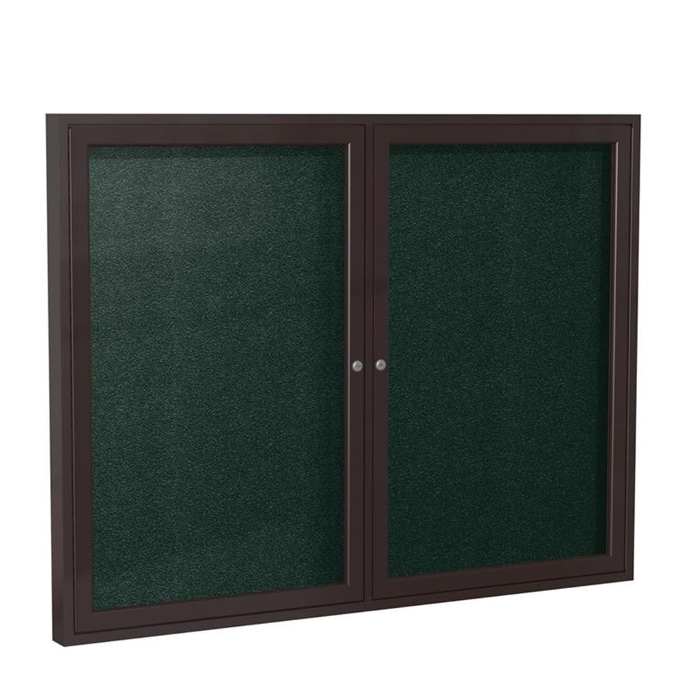 Ghent's Vinyl 36" x 60" 2 Door Enclosed Bulletin Board in Black