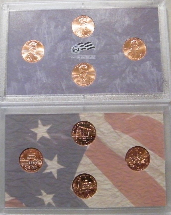 2009 PD Lincoln Memorial Cents BU Cents from OBW Coin US Mint. 2 sets & 8 coins