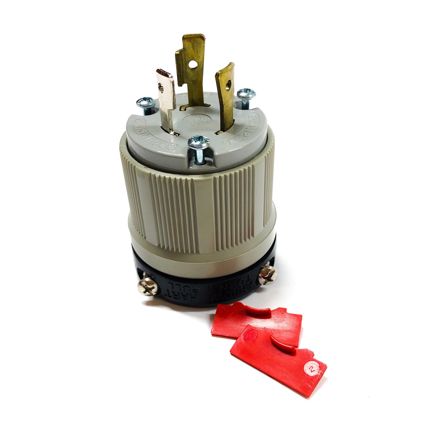 6202 Arrow Hart Locking Plug, 20A, 125V, 2-Pole, 3-Wire GRD, Cord Dia: .375-1