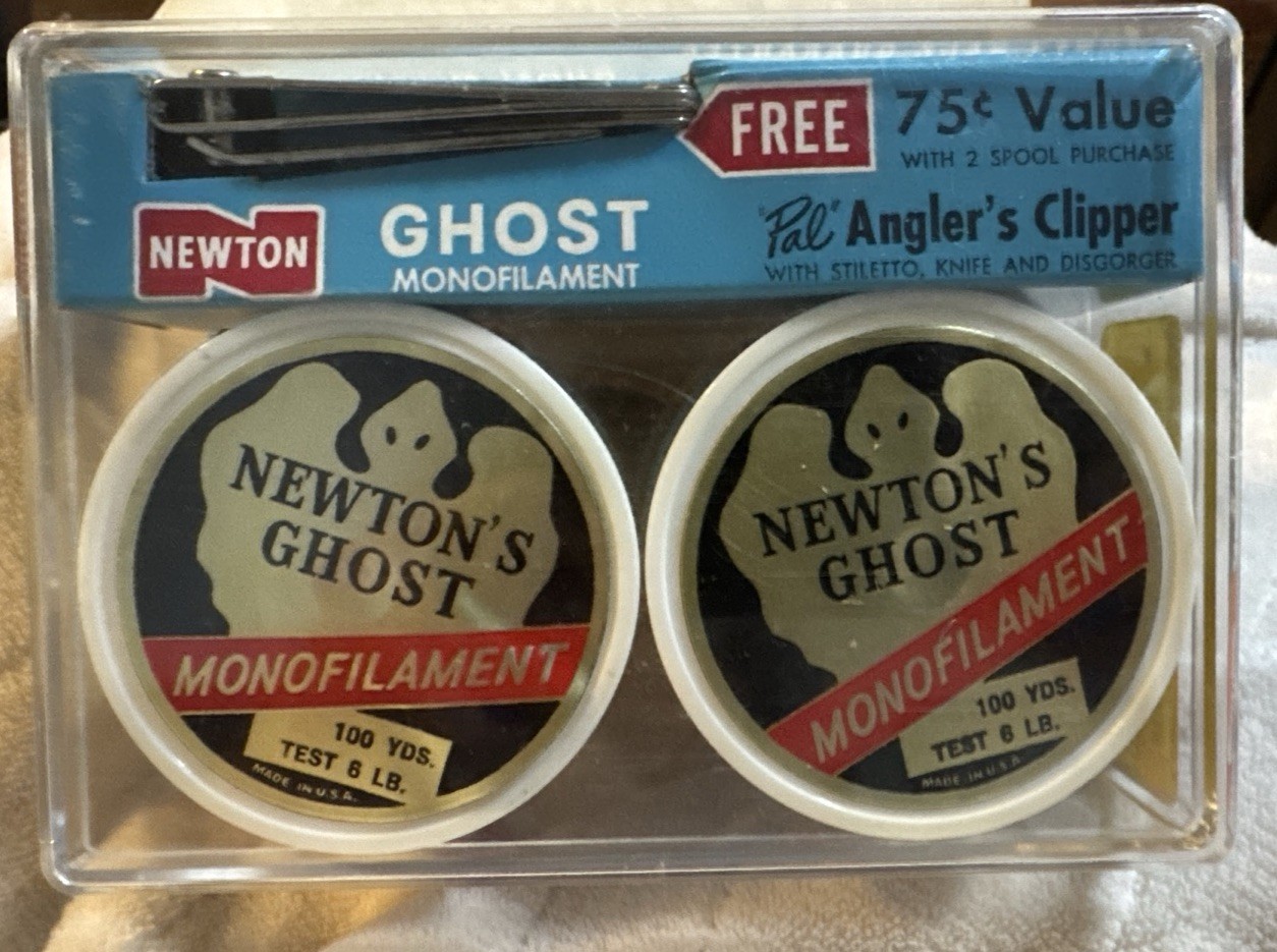 Vintage NOS Newtons Ghost Monofilament 2 Spool Set W PAL clippers