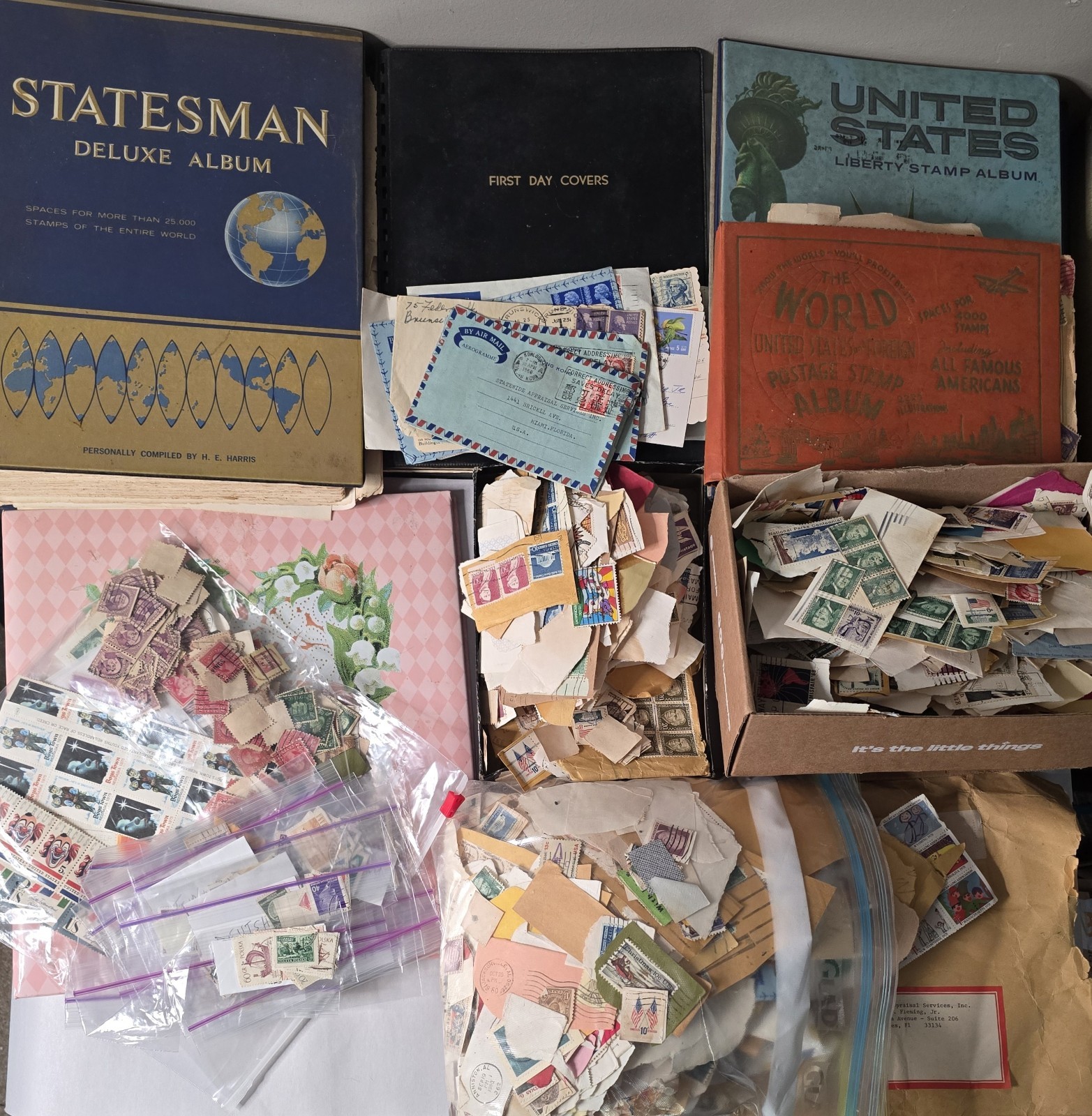 HUGE  Stamp Estate Lot Albums Covers USA Worldwide Statesman FDC Collection