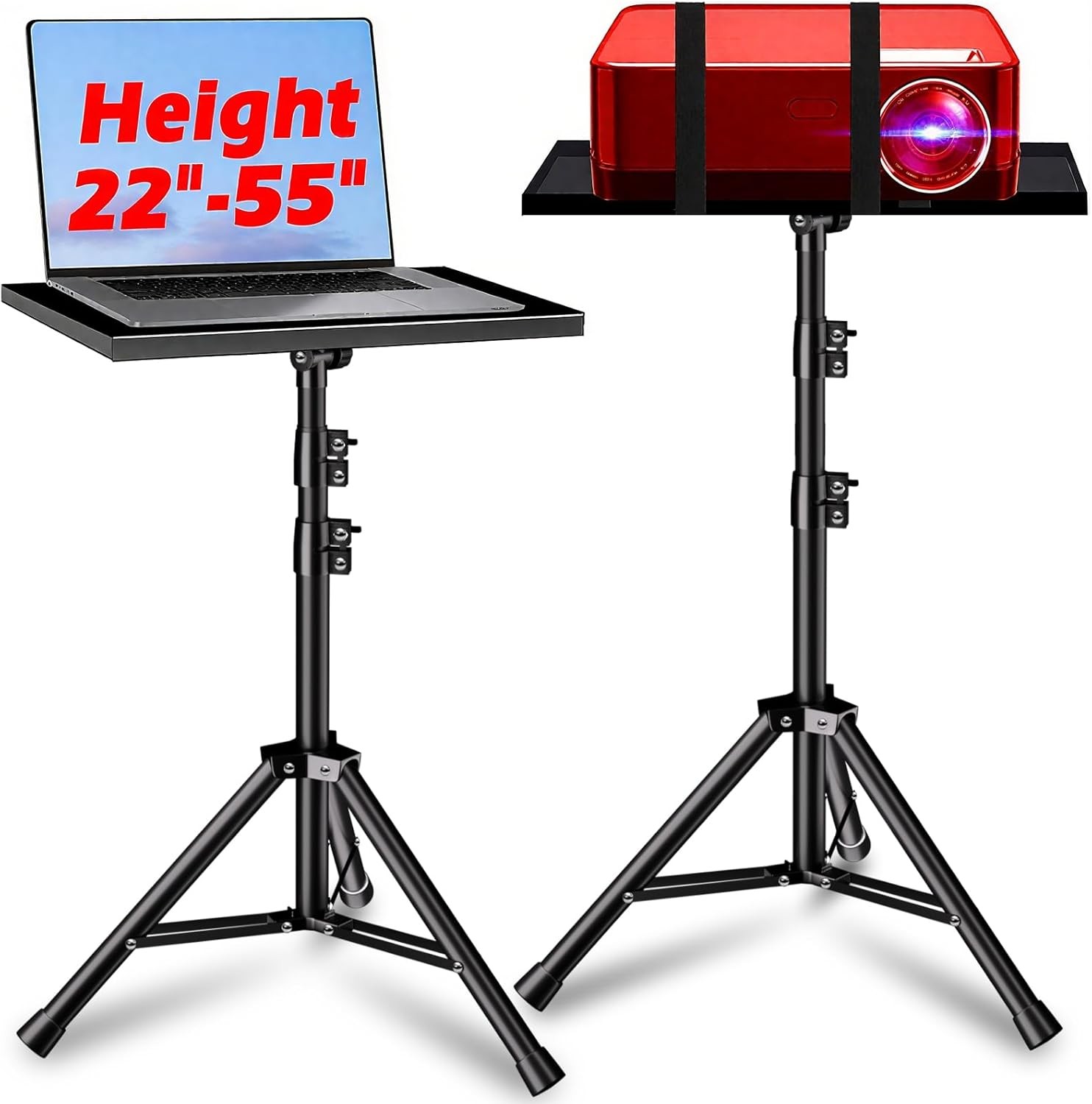 Projector Stand 33LB Load Bearing & 22-55" Height Adjustable Projector/Laptop/DJ
