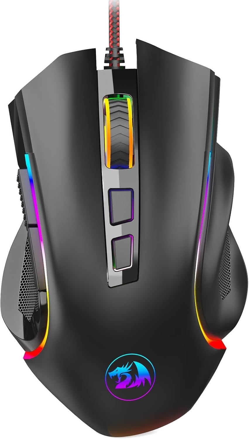 M602 Gaming Mouse, Ergonomic RGB Gaming Mouse Wired with 7200 Adjustable DPI,...