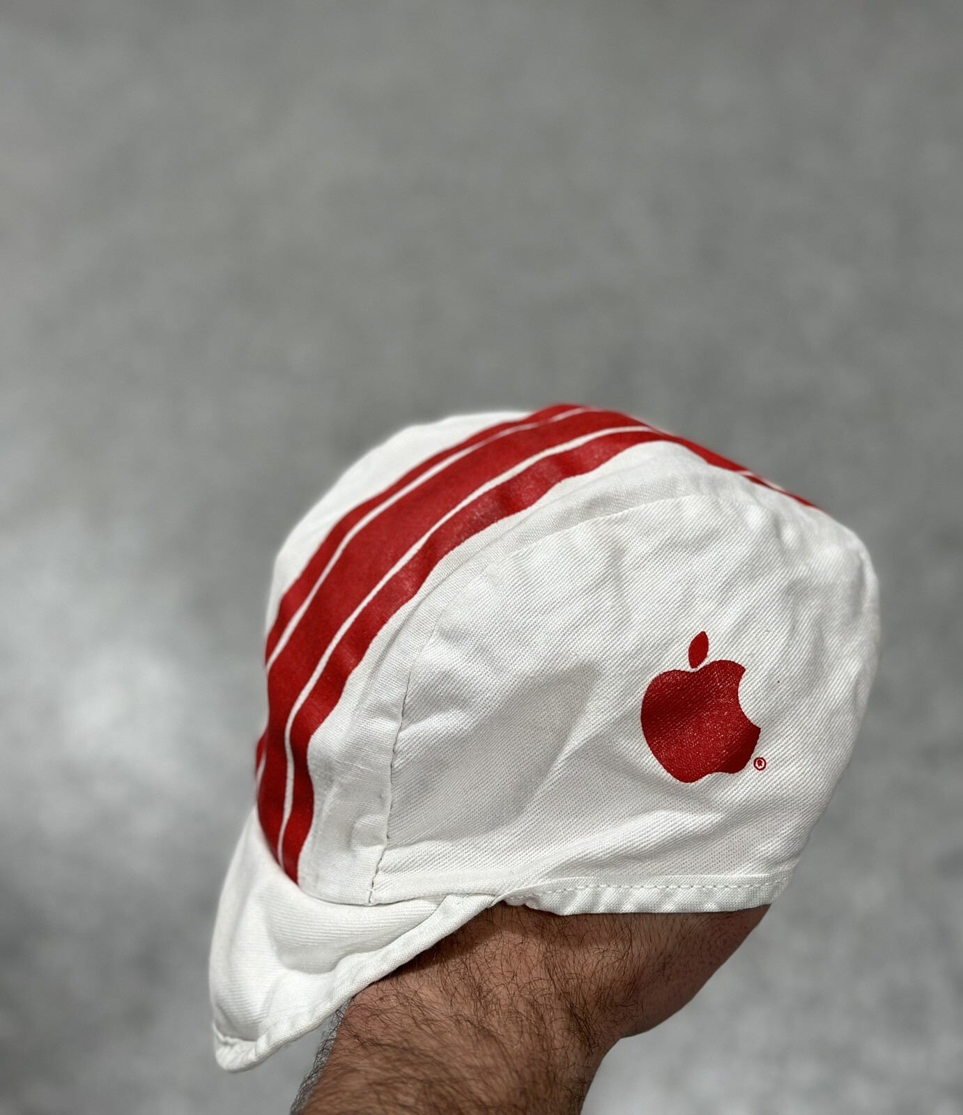 Vintage APPLE COMPUTER Cotton Cycling Hat 80s Cap Bike Bicycle Puget Sound