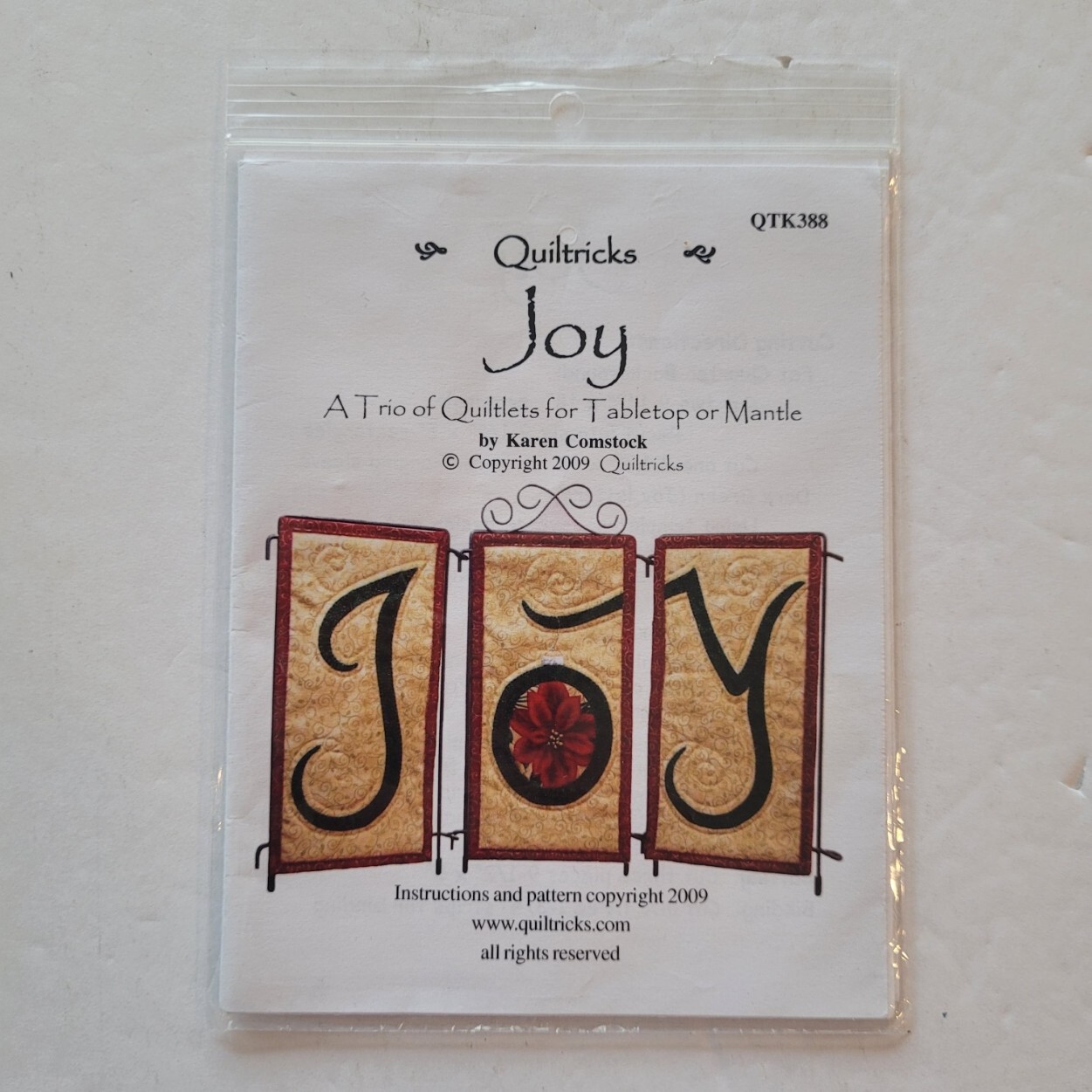Joy Trio of Quiltlets for Tabletop or Mantle Pattern Quiltricks QTK388