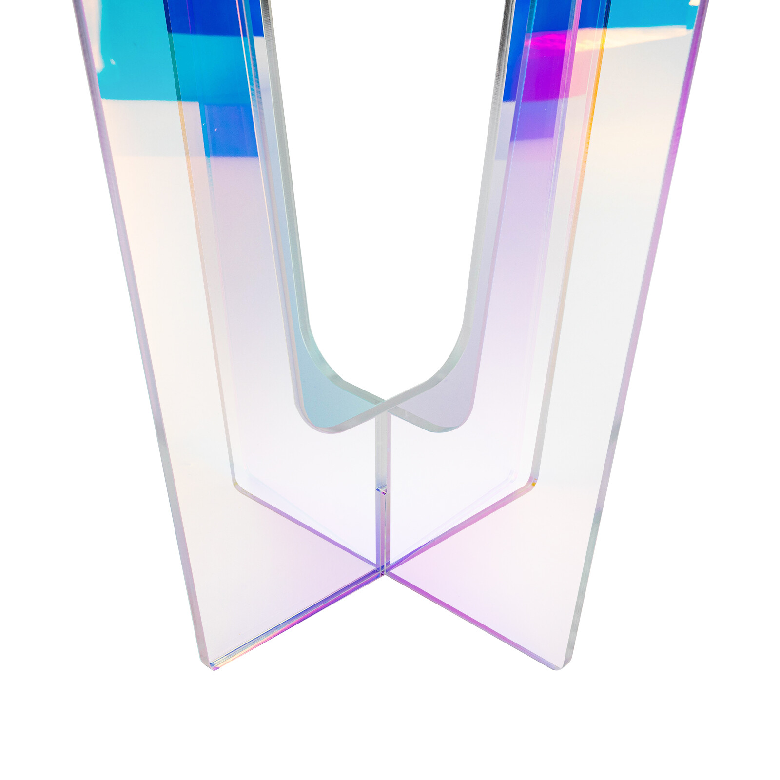 Modern Iridescent Coffee Table Acrylic Side Table Rainbow End Table Living Room