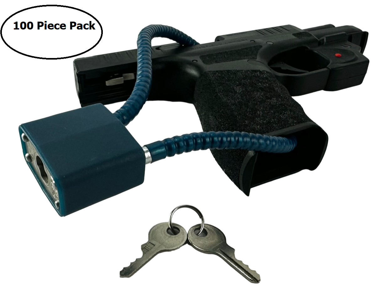 100 Pack Gun Cable Lock 13.5" Cable 30MM with Keys for Pistols Rifles & Shotguns