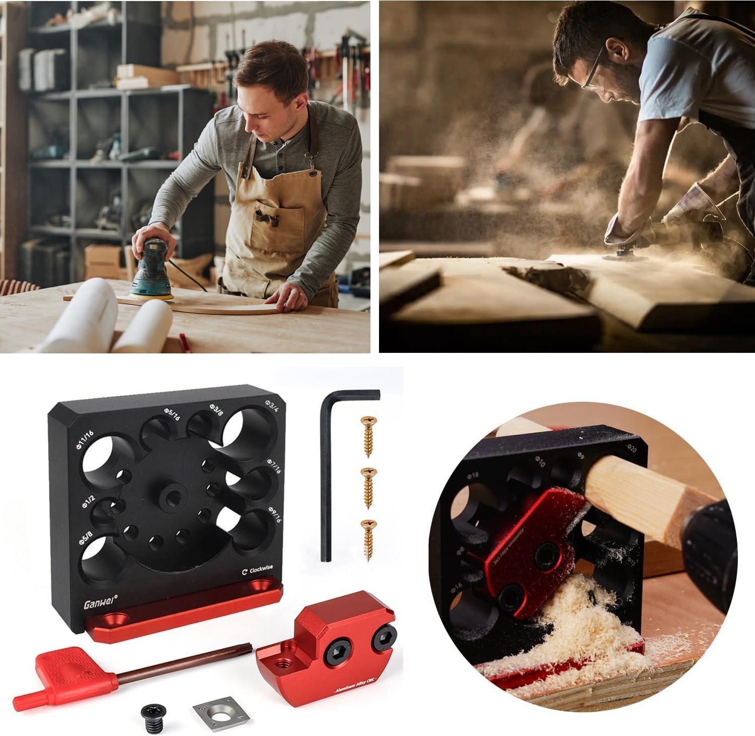 Adjustable Dowel Maker Jig 5/16"-3/4" Wood Dowel Tool Kit