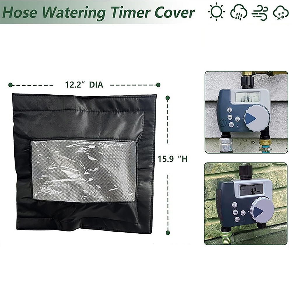 Outdoor Hose Timer Protector Cover with Transparent Window for Easy View