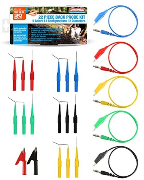 Back Probe Kit 4mm Banana Plug to Copper Alligator Clip Automotive Test Leads