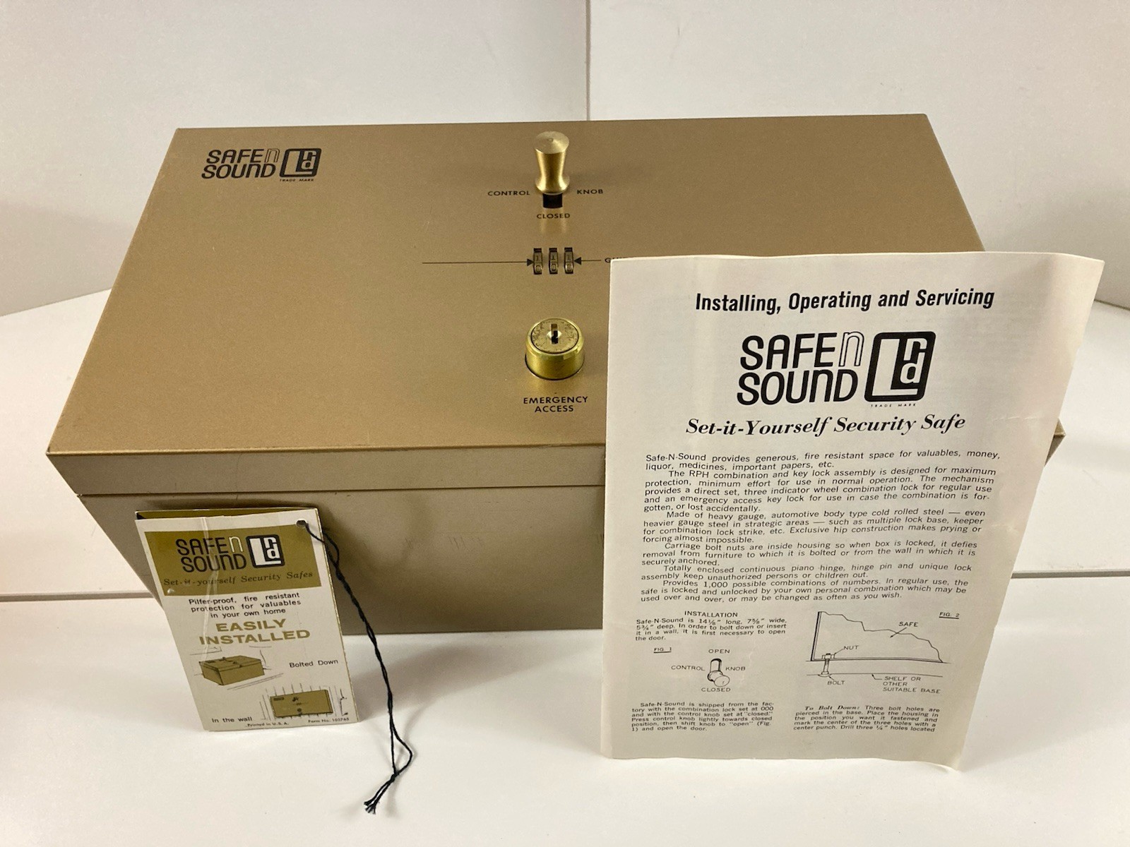 Vintage Personal Lock Box Safe - Loftin Safe N Sound - 14"x7.5"x5.75" - LA, CA